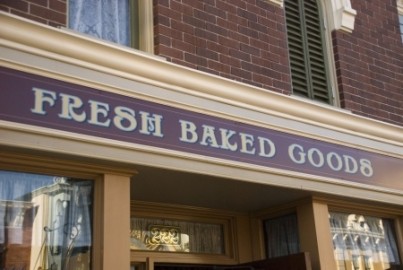 fresh baked goods display signage